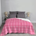 thumbnail image 3 of Pink Hearts Love Checkered Throw Blanket, Super Soft Anti-Pilling Flannel Bed Blankets, 60"x50", 3 of 8