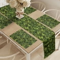 thumbnail image 2 of Ambesonne Sage Table Runner & Placemats, Evergreen Christmas Tree, Placemat 4 pcs + Runner 14"x90", Olive Green Pale Green, 2 of 2