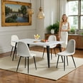 thumbnail image 4 of Homy Casa 63 in. Large Dining Table for 4–6 People, Thick Top with Flat Metal Legs, 4 of 10