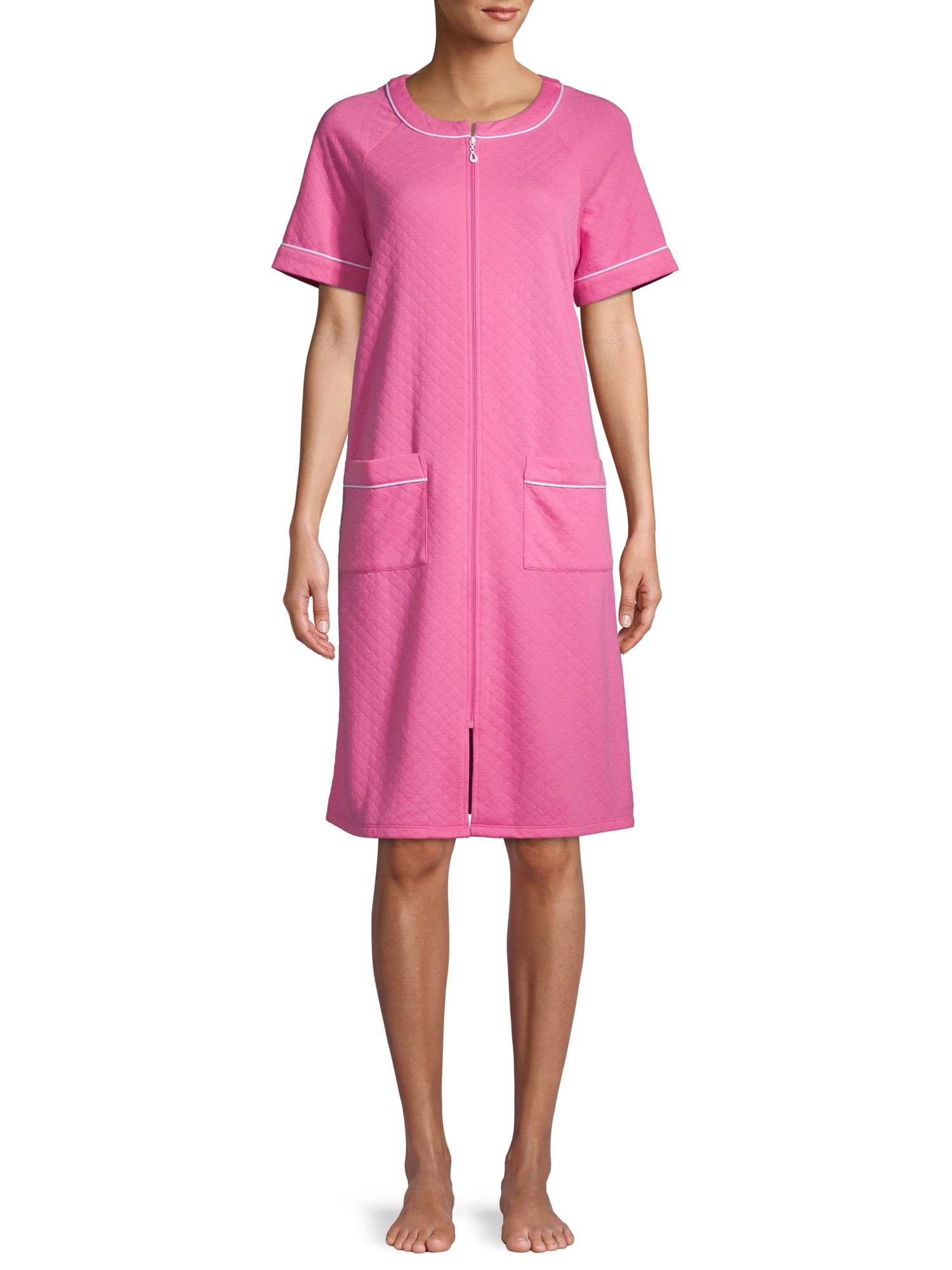 Secret Treasures Women's and Women's Plus Traditional Short Sleeve Zip