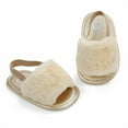 thumbnail image 4 of Baby Sweetie Baby Girls Plush Sandals Summer Open Toe Fur Princess Flats Walking Shoes for Toddler Newborn Infant, 4 of 8
