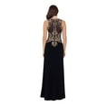 thumbnail image 2 of BETSY & ADAM Womens Black Embellished Zippered Patterned Sleeveless Jewel Neck Full-Length Formal Dress 2, 2 of 5