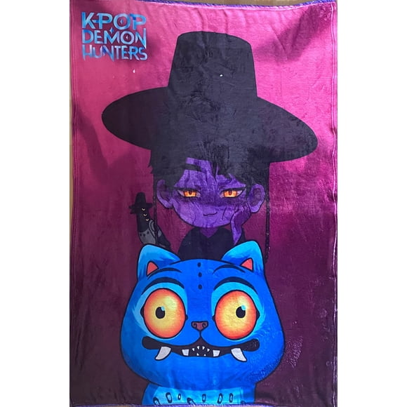 Exclusiva! Cobija Frazada Ultra Suave Saja Boys K-Pop Demon Hunters Jinu Sombrero