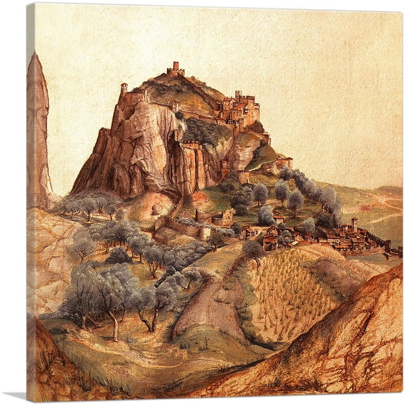 ARTCANVAS Castle and Town of Arco 1495 Canvas Art Print by Albrecht Durer - Size: 18" x 18" (1.50" Deep)