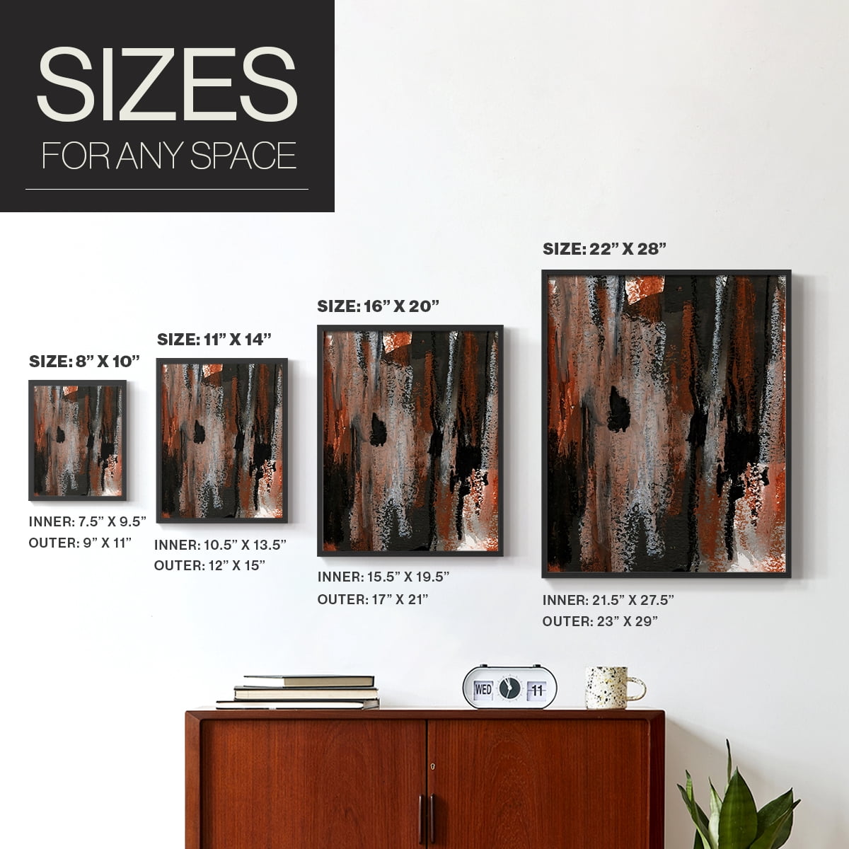 Loft Pastel VII Framed Print in Black Solid Wood Framed Print No Nail Hanging