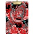 thumbnail image 1 of FMSHPON Dragon Flower Floral Red Clipboard Hardboard Wood Nursing Clip Board and Pull for Standard A4 Letter 13x9 inches, 1 of 8