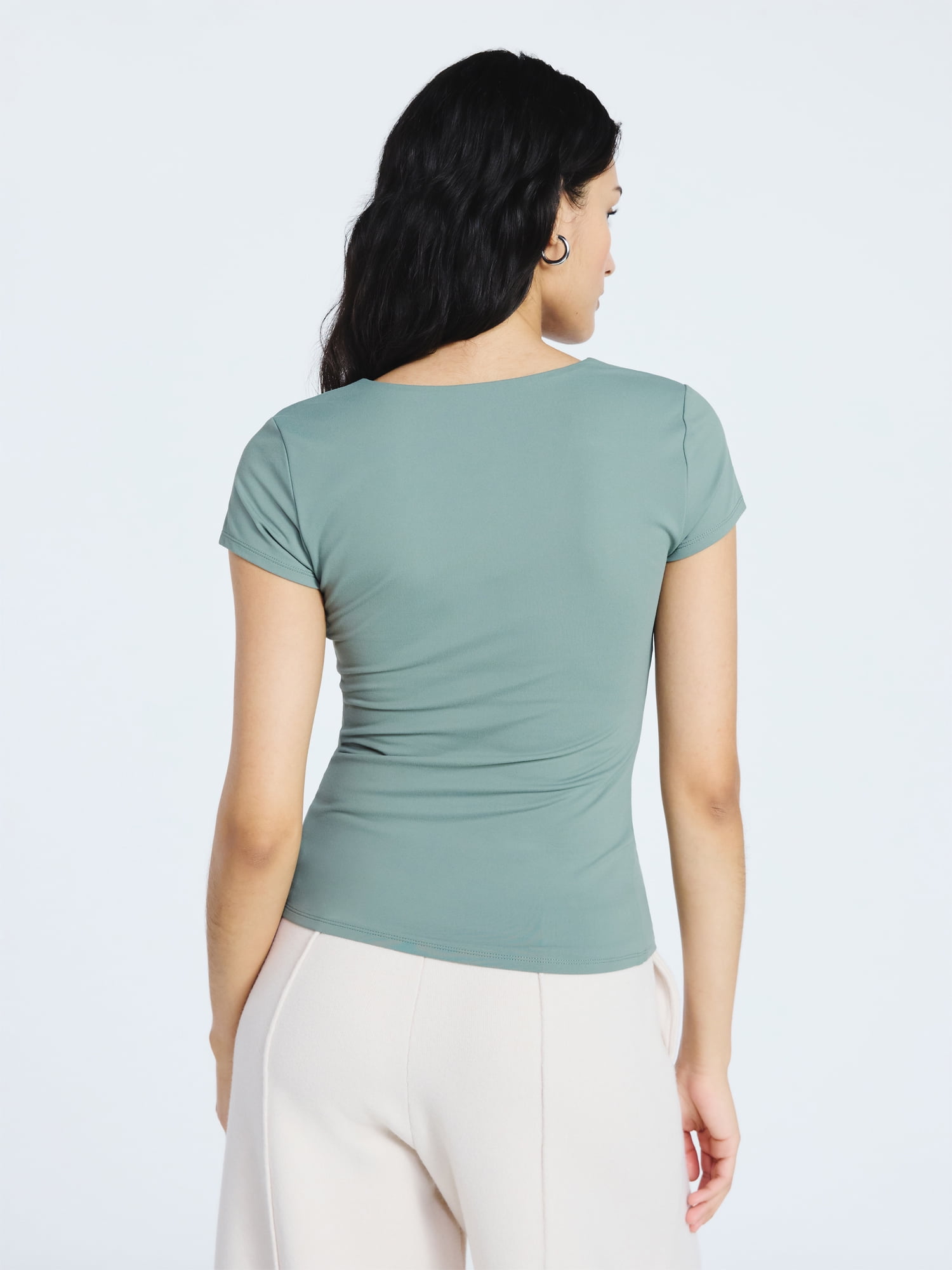 Scoop Women's and Women's Plus Ultimate Refined Contour V Neck Tee, Sizes XS-4X
