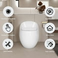 thumbnail image 5 of One-Piece Toilet, Egg Shape Toilet with Soft Closing Seat, 1.28 GPF Single Flush Glossy White Standard Height Quiet Flush, Quick-Release Seat for Easy Cleaning, 5 of 16