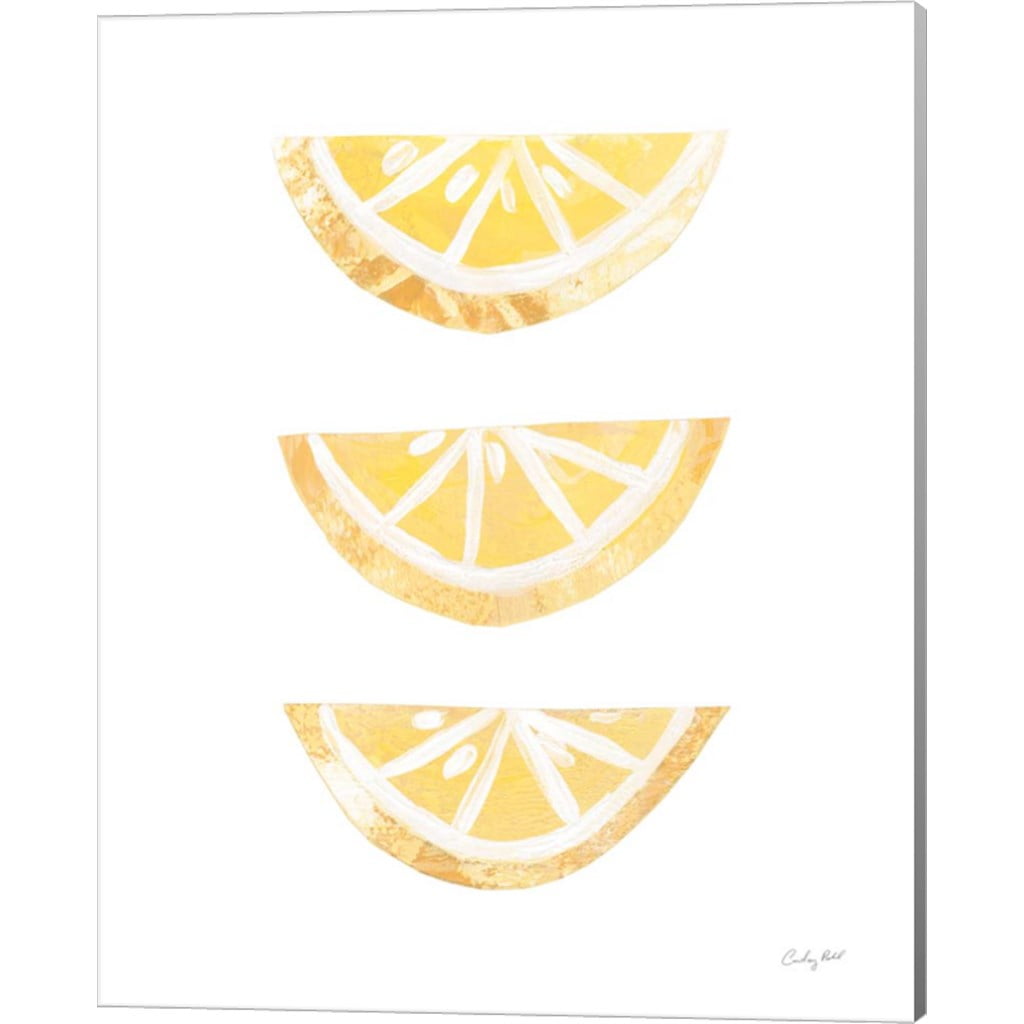 Lemon Slices Yellow Canvas Wall Art 16" x 20"