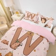 thumbnail image 3 of Erosebridal Kids Capybara Family Twin Bedding, Cartoon W Letter Duvet Cover Set, Pink Reversible, 2-Piece, No Comforter, 3 of 5