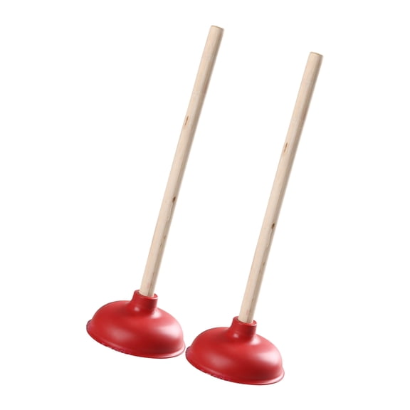 2Pieces Toilet Plunger with Extra Long Wooden Handle Toilet Pump Unblocker for Kitchen Sink Bathroom Shower Draining