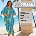 thumbnail image 7 of Xixirimido Blue Peacock Feather Print Women Kaftan Dresses Plus Size Swimsuit Coverup Batwing Sleeve Summer Bathing Suit Caftan Loungewear Beach Cover Up, 7 of 7