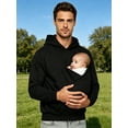 thumbnail image 5 of Hansber Men Kangaroo Hoodie for Dad and Baby Cozy Fabric Back Gear Weekend Morning Hooded Sweatshirt Black L, 5 of 7