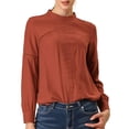 thumbnail image 2 of Women's Embroidery Floral Crew Neck Boho Peasant Blouse, 2 of 7
