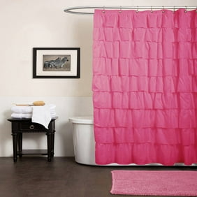 Dainty Home Flamenco Ruffled Fabric Shower Curtain Walmart Com
