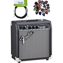 Fender Frontman 10G Electric Guitar Amplifier Bundle with Instrument Cable and Pick Sampler