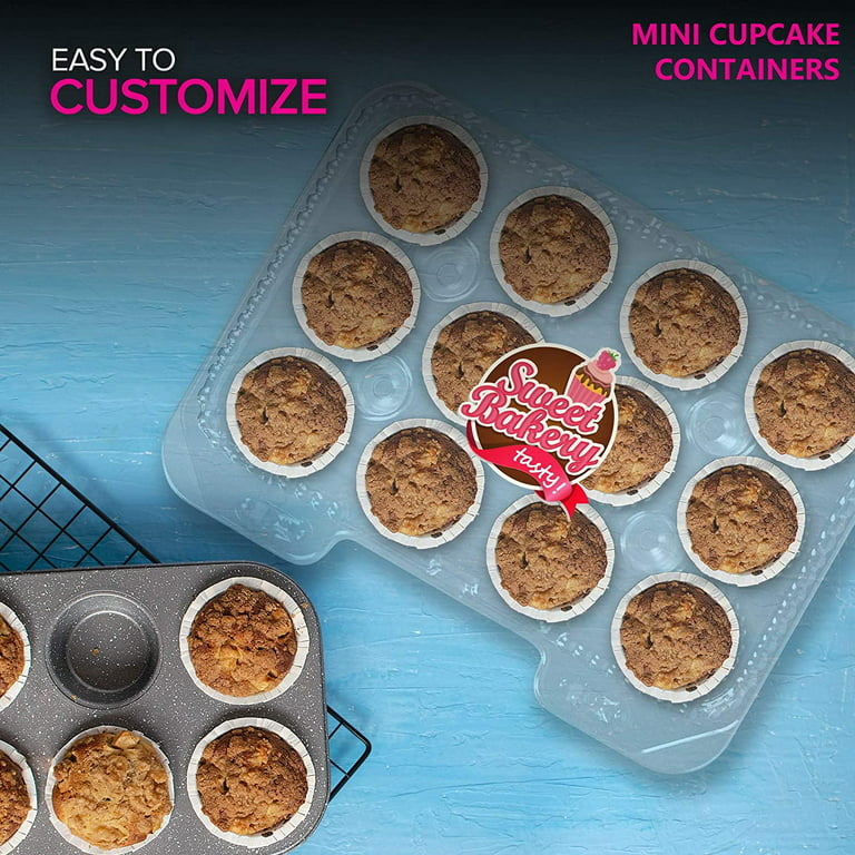 Mini Cupcake Containers - 12-Compartment Containers (20 Count