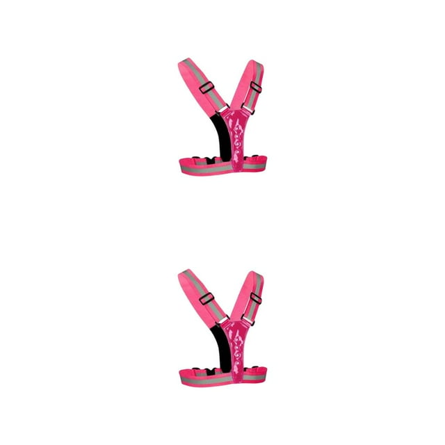 ZLight LED Reflective Vest Straps with High Visibility Reflector Elastic Belt Highlight Safety Gear Night Running Accessories Pink 2Set