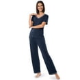 thumbnail image 3 of Fruit of the Loom Women's Soft & Breathable V-Neck Short Sleeve Top & Pajama Pant Set, Sizes S-4X, 3 of 11