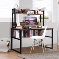 thumbnail image 3 of Giantex 47" Computer Desk, Home Office Laptop Workstation w/Open Storage Shelves, Hutch & Bookshelf, Study Writing Desk w/Space-saving Design, Easy Assembly, 3 of 6