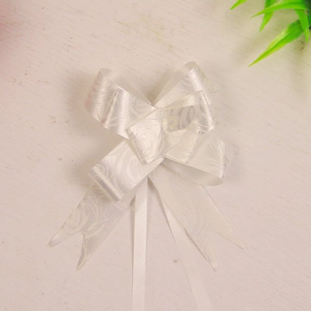 Caja de dulces para suministros de boda, 200 piezas, caja de regalo, decoración, flor, borde dorado, rosa, lazo de mano, trompeta, 15 mm