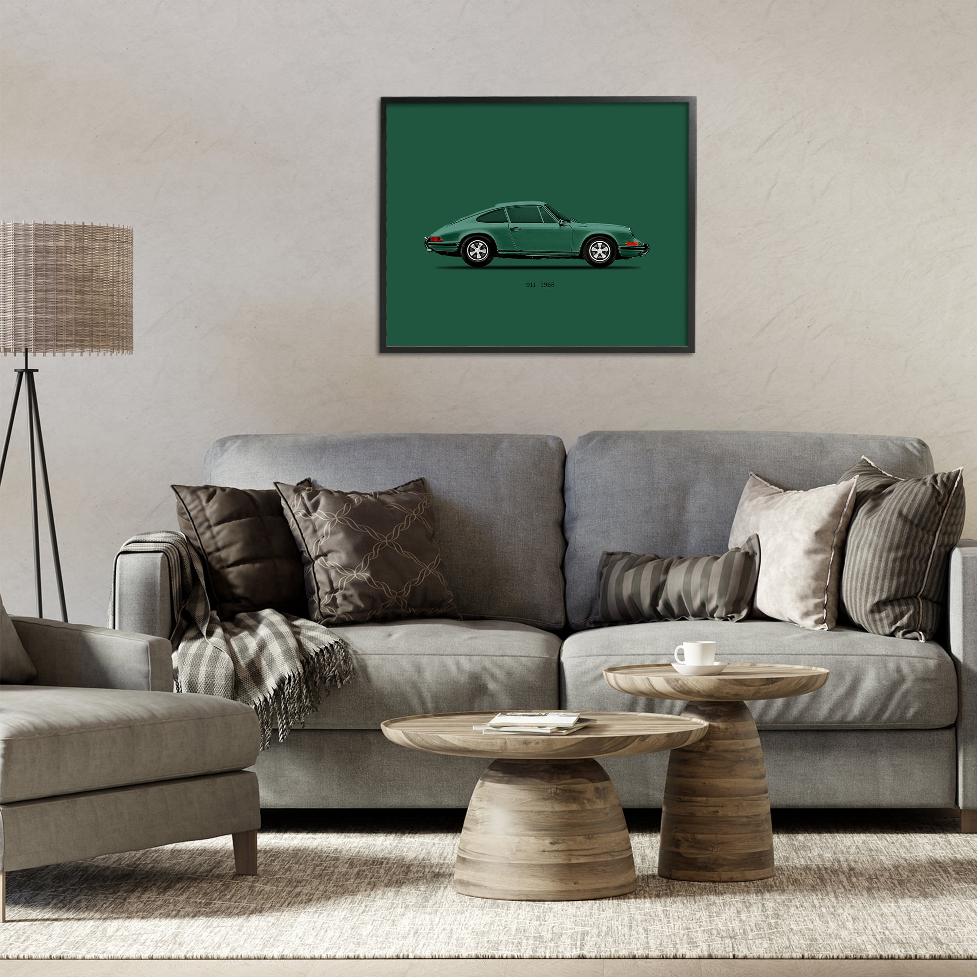 Stupell Industries Green Toned Classic Car Black Framed Giclee Art, design by Mark Rogan