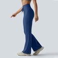 thumbnail image 5 of Women Straight Leggings Bottoms Wide Leg Pants High Waist Stretchy Comfy No Front Seam Yoga Workout Gym Pants (Royal Blue,2XL), 5 of 6
