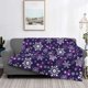 thumbnail image 2 of Fotbe Christmas Purple Snowflakes Manta de Franela con Estampado, Manta Ultrasuave para Cama, Sofá, Auto, Hipoalergénica y Antibolitas-60"x50", 2 of 6