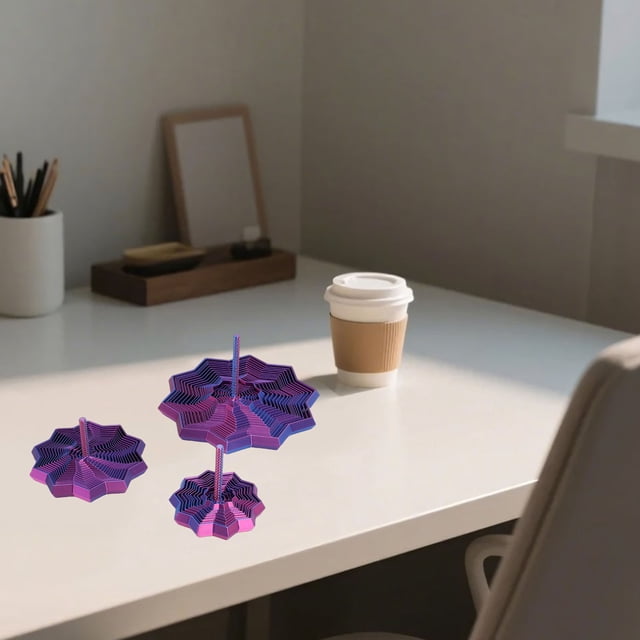 Estrella Sensorial Expandida Impresa En 3D, Juguete Giratorio Para Aliviar El Estrés Y El TDAH, Juguete Sensorial Táctil Visual Para Escritorio De Oficina Juego De 3