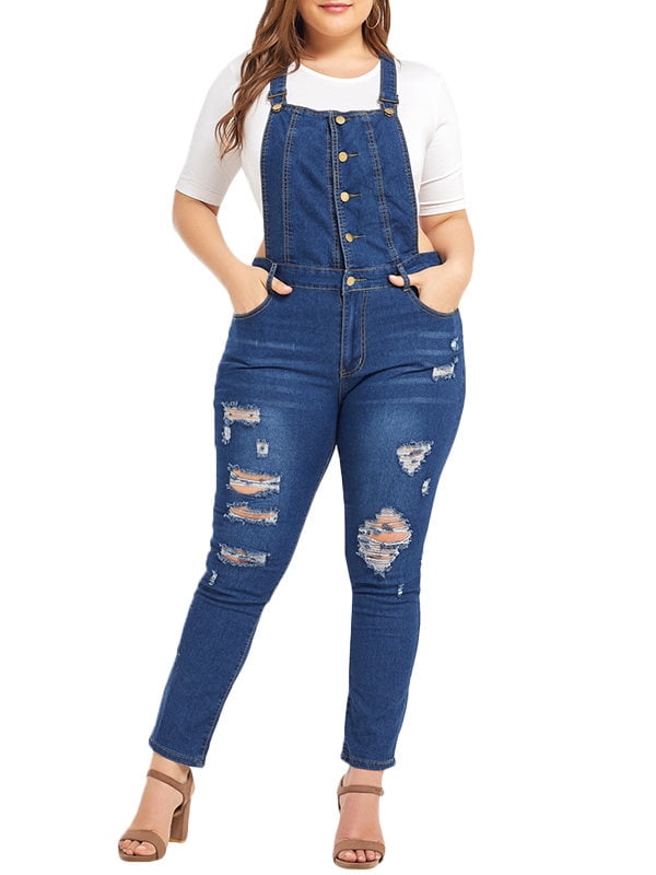 denim dungarees womens plus size