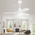 thumbnail image 4 of 48 Inch Indoor Wood Ceiling Fan With Light 3 Solid Wood Blades Remote Control Reversible DC Motor For Living Room, 4 of 7