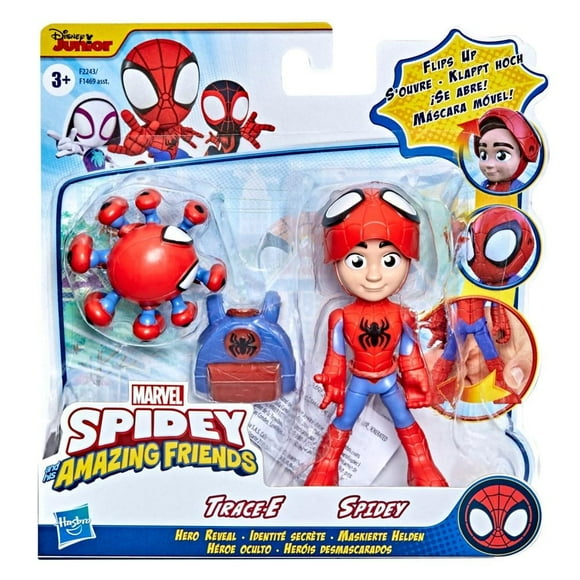 Figura de Acción Hasbro Marvel Spidey Figura de 10cm con 2 Accesorios Héroe Oculto Spidey y Trace-E, a partir de 3 años