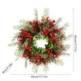 thumbnail image 2 of JVBTVB Artificial Christmas Wreath 16 inch Green Pine with Red Berries Decorations for Front Door Wall Holiday Christmas Decor, 2 of 6
