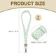 thumbnail image 2 of Lanyard de scrunchie para profesores, lanyards elásticos para profesores, soporte de identificación retráctil con clips para mujeres, cuadros verdes claros y blancos, 2 of 7