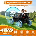 thumbnail image 3 of Joyracer 4X4 Jouet à Chevaucher 24 Volts UTV à 2 Places, 600 W 5 Mi/h Quad pour Enfants avec Télécommande, Rangement, Arc à Tirer pour Cadeau, 3 Vitesses, Musique Bluetooth, Noir, 3 of 11