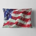 thumbnail image 2 of Designart USA Flag Abstract Art - Map & Flag Throw Pillow - 12x20, 2 of 5