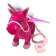 thumbnail image 3 of Correa electrónica para mascotas, ángel, caballo, muñeco de peluche que camina y canta, regalo para niños, color rosa, 3 of 11