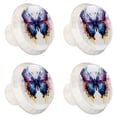 thumbnail image 2 of HemaKayy 4 Pack 1.37" Decorative Cabinet Knobs - Elegant Door Handles for Home Kitchen Bedroom Furniture Decor | ABS Resin with Glass Finish | Easy Installation | Painted Colorful Butterfly, 2 of 8