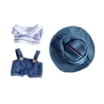 thumbnail image 4 of 3 piezas de Pantalones con tirantes para muñecas perfke con camiseta y sombrero azul 15 a 17 CM, 4 of 9