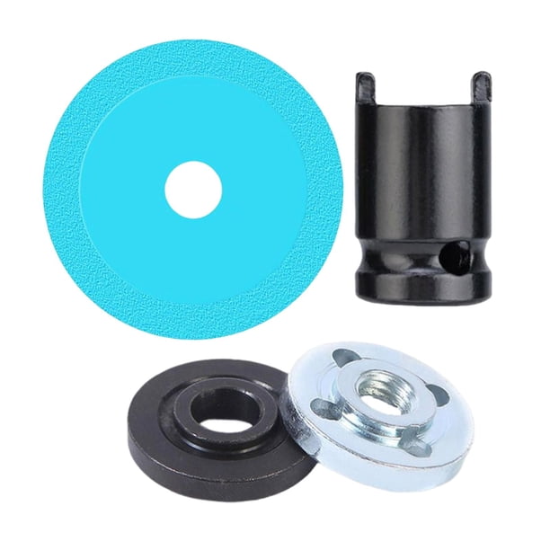 Ruedas de disco de corte de vidrio, 2 platos, delgado, plato de amoladora 9523, llave de tubo, herramienta de cerámica para corte suave azul Macarena Disco cortante