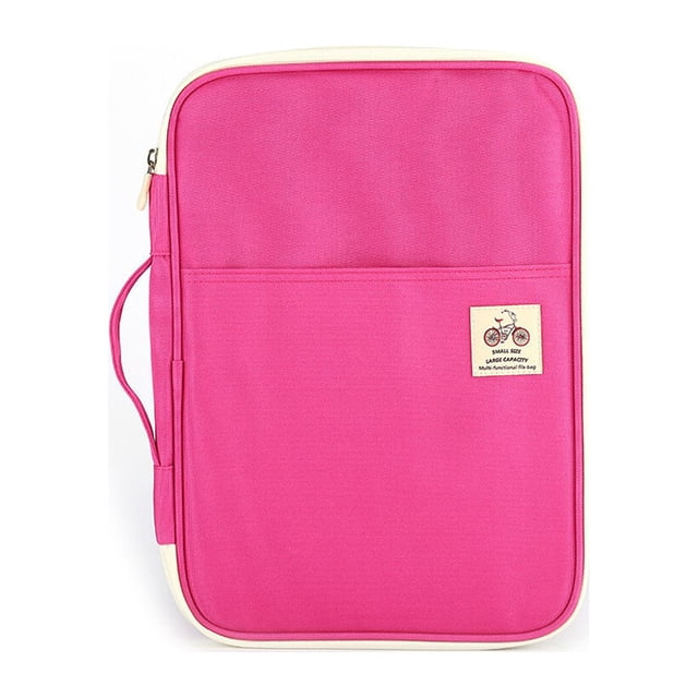 pitrice School Waterproof Dustproof A4 File Paper Bag Document Oxford Cloth Folder Pouch Portable Stationery Accessory Rose Red