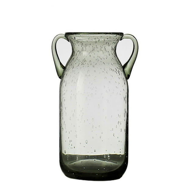 Elegant Decorative Vase For Displaying Bouquets, Hand Blown Glass Vase With Exquisite Craftsmanship High Quality Glass, Grey 13.8 X 29.5Cm, Ideal