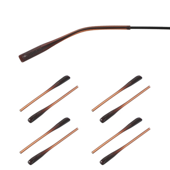 Uxcell 4 Pairs Eye Glass Replacement Temples, Silicone Anti-Slip Eyeglass End Tips Glasses Retainers Fits 1.4mm for Round Thin Metal Eyeglass Sunglasses Temple, Brown