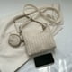 thumbnail image 2 of Bolso tejido de paja Bolso de mensajero de moda para mujer Bolso de compras informal (Blanco), 2 of 9