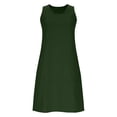 thumbnail image 6 of Yeaiivve Womens Summer Cotton Linen Dresses Sleeveless Knee Length Tank Dress Plain Scoop Neck Sundresses Beach Vacation Dress with Pocket Green,M, 6 of 7