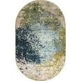 thumbnail image 1 of Unique Loom Estrella Light Color Distressed Rug 3' 3 x 5' 3 Oval Blue/Beige, 1 of 2