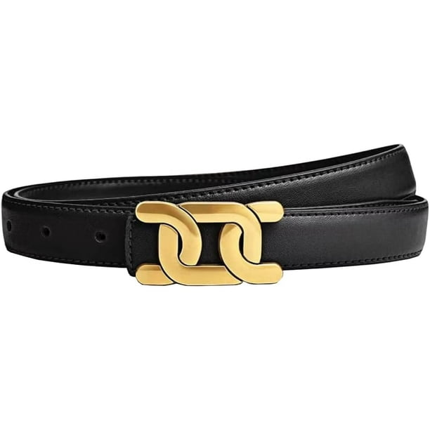Black women's belt with gold buckle outlet