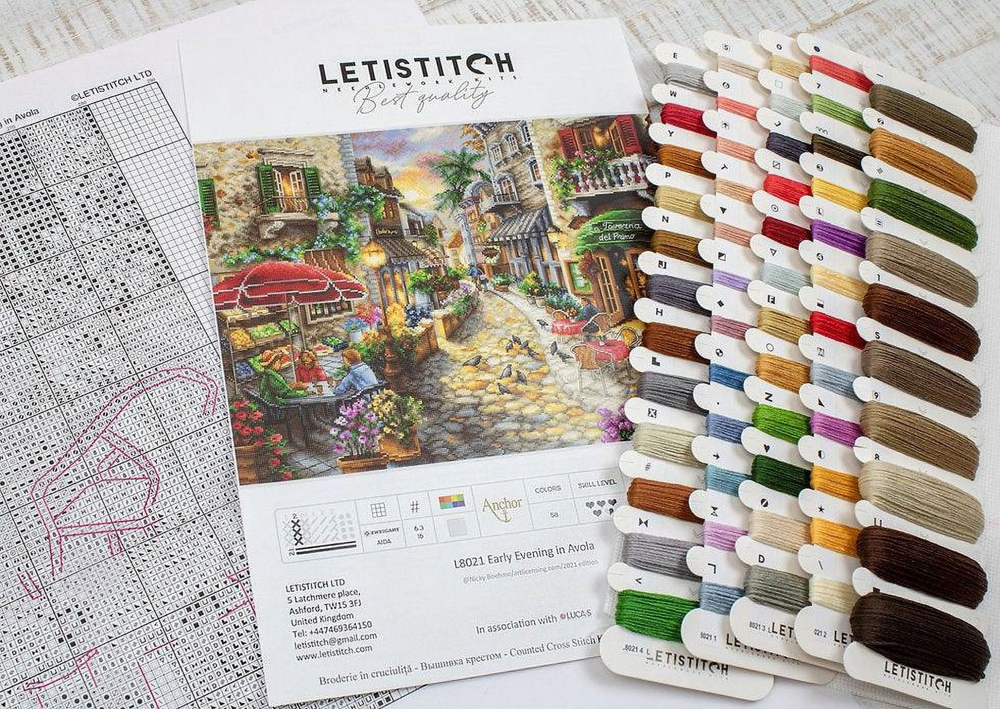Letistitch Early Evening in Avola Counted Cross-Stitch Kit