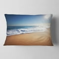 thumbnail image 2 of Designart Calm Blue Beach under Bright Sun - Seascape Throw Pillow - 12x20, 2 of 5