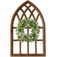 thumbnail image 5 of Sintosin Farmhouse Arched Window Frame Wall Decor, 20 x 32 Inches, Wooden Rustic Faux Window Pane, 5 of 8
